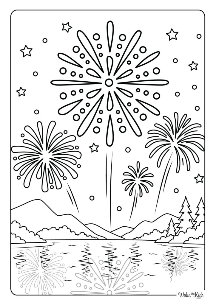 Fireworks Coloring Pages