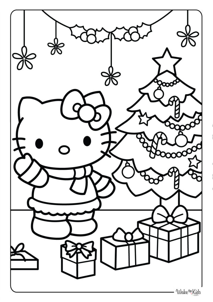 Hello Kitty Christmas Coloring Pages