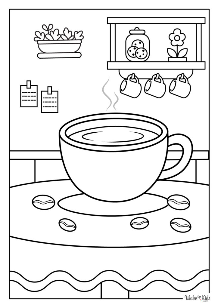Coffee Coloring Pages