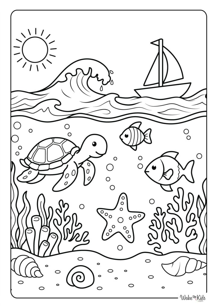 Ocean and Sea Coloring Pages