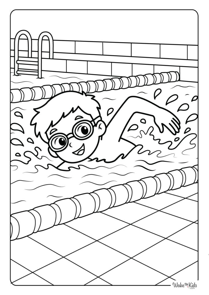 Swimming Coloring Pages
