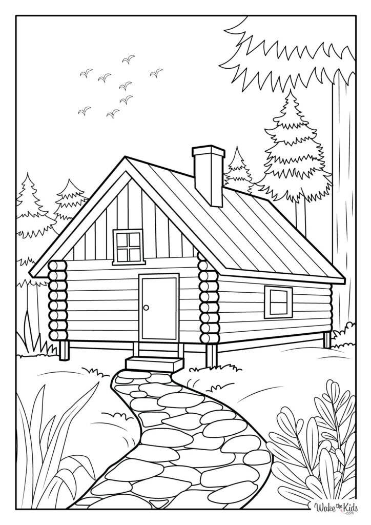 Cabin Coloring Pages