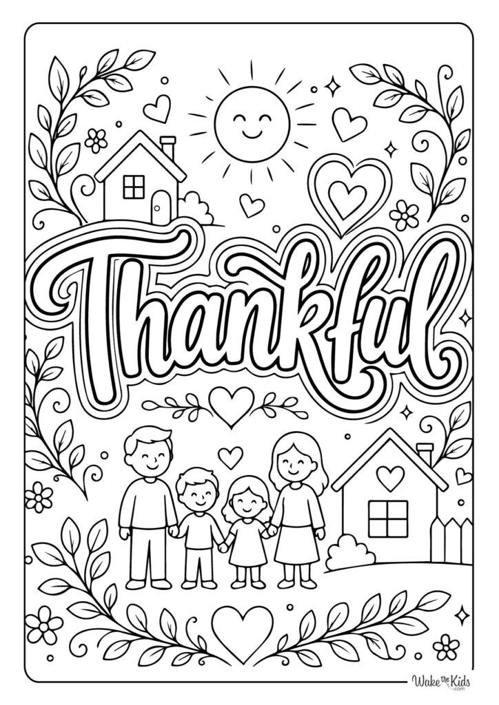 Thankful Coloring Page