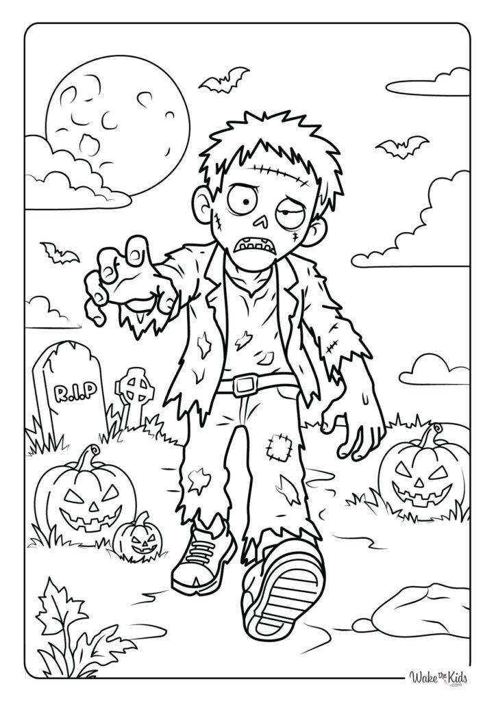 Zombie Coloring Pages